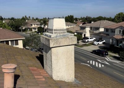Original image of a gas fireplace sweep and inspection performed in Sacramento CA.